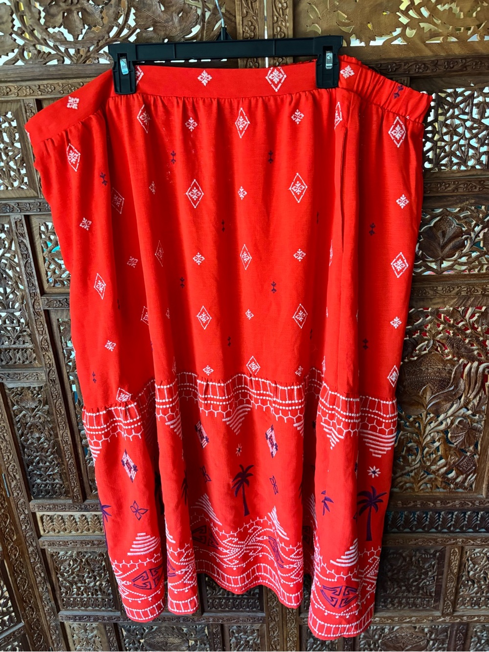 Sofia By Sofia Vergara Orange Embroidered Midi Skirt View 3